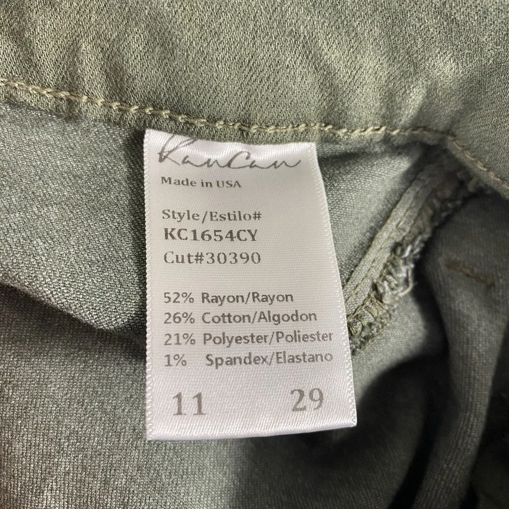 KanCan Skinny Jeans Womens Size‎ 11/29 Olive Green Distressed Ripped Knee